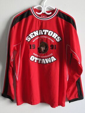Mighty Mac Sports 1991 Ottawa Senators NHL Y2K Vintage Youth Jersey Large 14/16